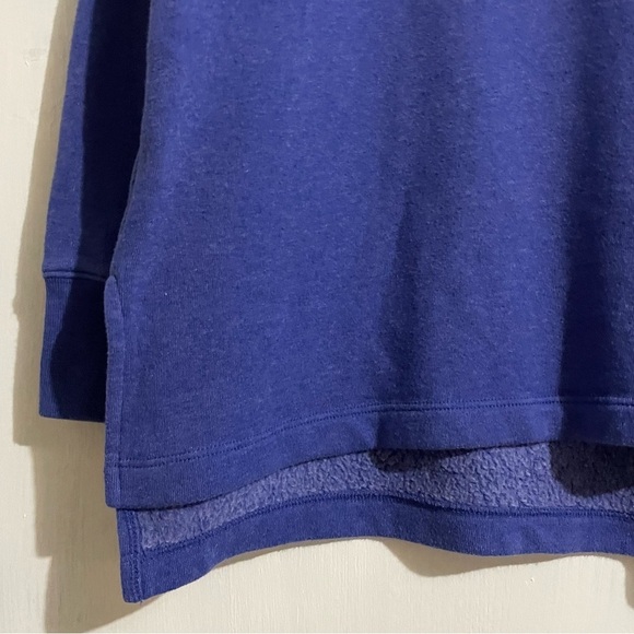 J. Crew Factory Purple Wide Button-Collar Pullover Sweatshirt Cloudspun Fleece - Picture 4 of 6